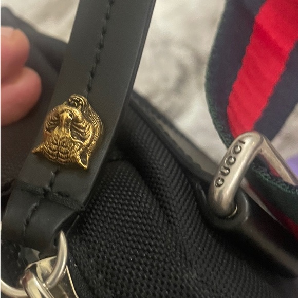 Gucci Tiger Messenger Bag Embroidered Techno Canvas Small Black - Picture 8 of 8